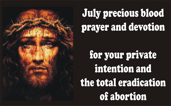 JULY PRECIOUS BLOOD PRAYER AND DEVOTION